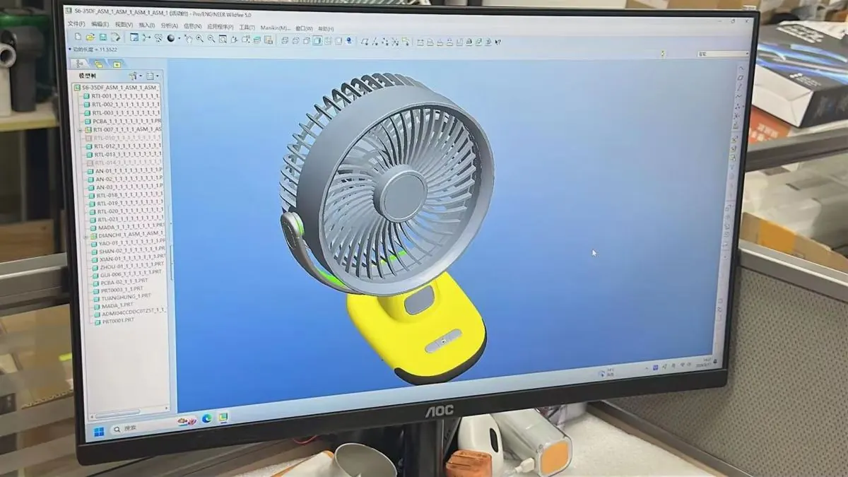 3D product design on a CAD workstation